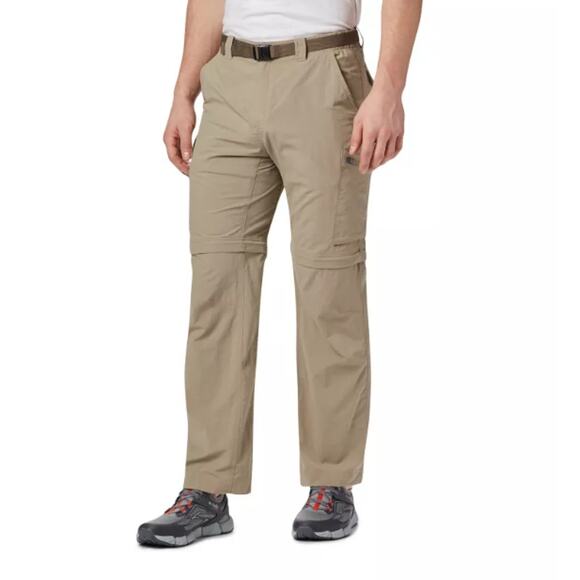 Columbia Silver Ridge Convertible Pants Tusk Tan With Belt Mens Size 40x32 - Picture 1 of 13